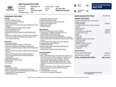 Used 2022 Hyundai Kona SEL w/ Cargo Package FWD image 4