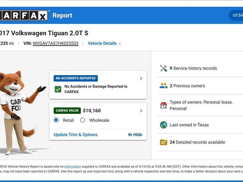 Used 2017 Volkswagen Tiguan S image 10