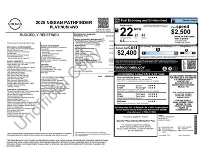 New 2025 Nissan Pathfinder Platinum