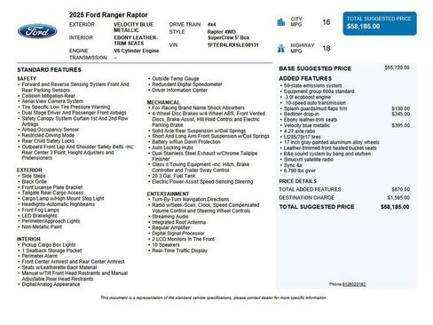 Used 2025 Ford Ranger Raptor AWD/4WD image 47