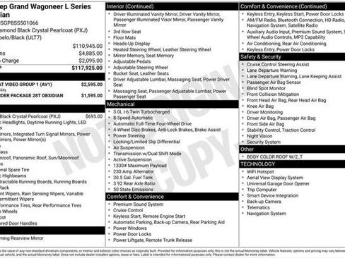 Certified 2025 Jeep Grand Wagoneer L Series III w/ Rear Seat Video Group 1 AWD/4WD image 27