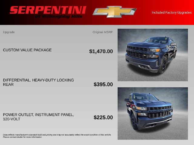 Used 2020 Chevrolet Silverado 1500 Custom w/ Custom Value Package AWD/4WD image 4