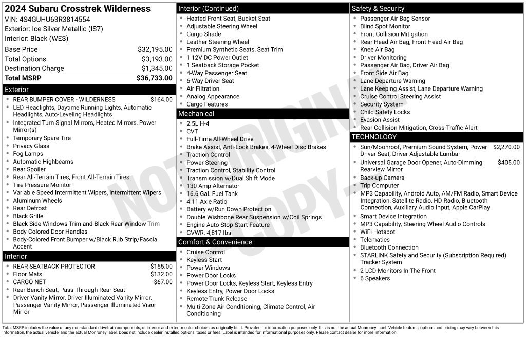 Certified 2024 Subaru Crosstrek 2.5i Wilderness AWD/4WD image 14