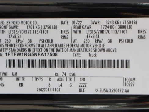 Used 2022 Ford F150 Raptor w/ Equipment Group 801A High AWD/4WD image 69