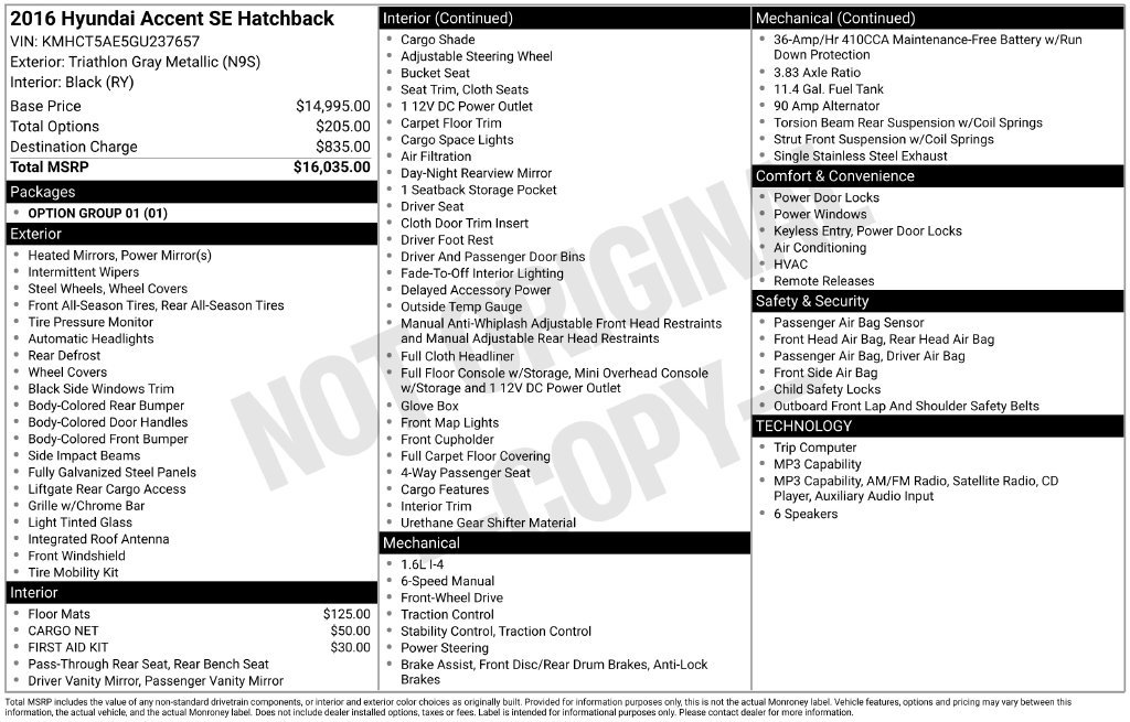 Used 2016 Hyundai Accent SE FWD image 37