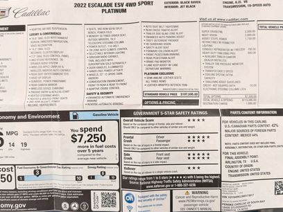 Used 2022 Cadillac Escalade ESV Sport Platinum w/ Heavy-Duty Trailer Package