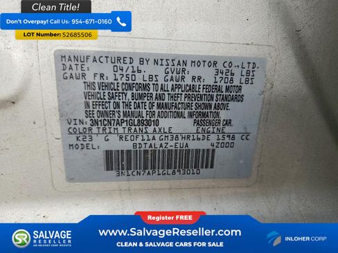 Used 2016 Nissan Versa S Plus FWD image 16
