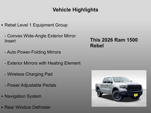 New 2026 RAM 1500 Rebel w/ Rebel Level 1 Equipment Group image 10