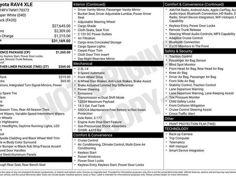 Used 2021 Toyota RAV4 XLE w/ Convenience Package FWD image 6