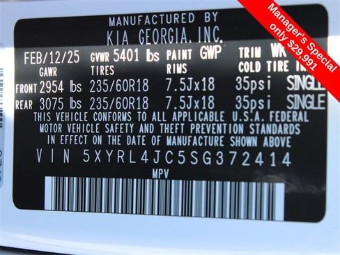 Used 2025 Kia Sorento S w/ Panoramic Sunroof Package FWD image 21