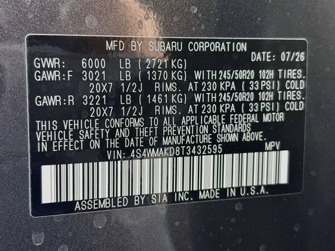 New 2026 Subaru Ascent Touring AWD/4WD image 34