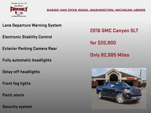 Used 2016 GMC Canyon SLT w/ Driver Alert Package AWD/4WD image 25