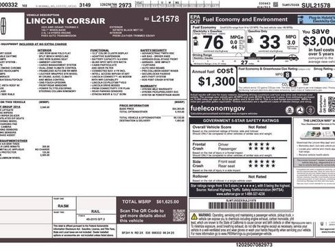 Used 2025 Lincoln Corsair Grand Touring w/ Equipment Group 301A AWD/4WD image 36