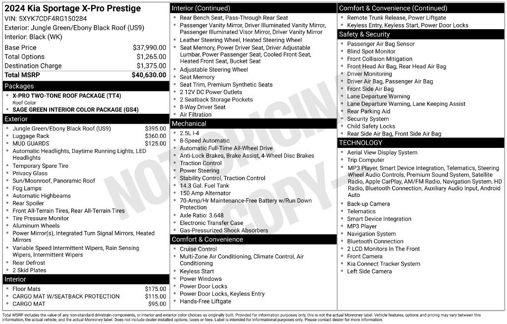 Certified 2024 Kia Sportage X-Pro Prestige AWD/4WD image 28