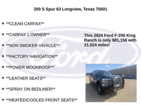 Used 2024 Ford F250 King Ranch w/ FX4 Off-Road Package AWD/4WD image 5