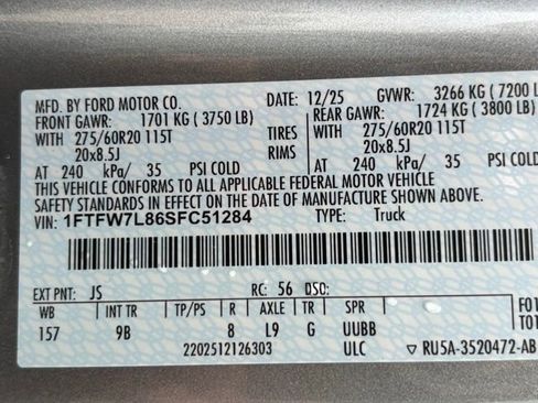 New 2025 Ford F150 Platinum w/ Equipment Group 702A High image 28