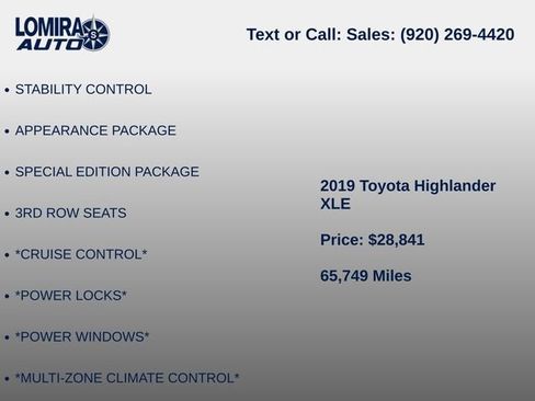 Used 2019 Toyota Highlander XLE AWD/4WD image 6