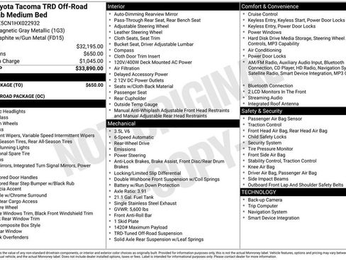 Used 2017 Toyota Tacoma TRD Off-Road w/ Tow Package RWD image 38