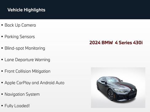 Used 2024 BMW 430i Gran Coupe w/ M Sport Package (Priority 1) RWD image 5