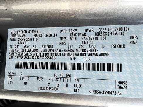 Used 2025 Ford F150 XLT w/ Equipment Group 302A MID AWD/4WD image 35