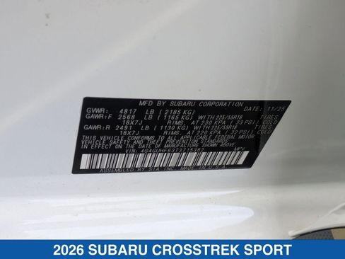 Certified 2026 Subaru Crosstrek 2.5i Sport image 28