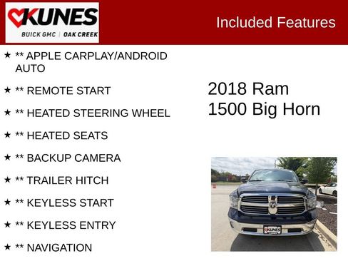 Used 2018 RAM 1500 Big Horn AWD/4WD image 2