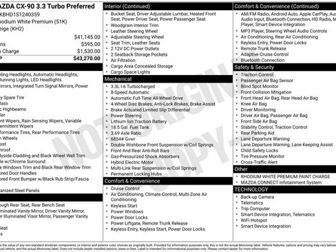 Certified 2025 MAZDA CX-90 3.3 Turbo w/ Preferred Package image 28