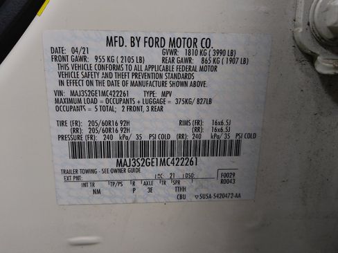 Used 2021 Ford EcoSport SE FWD image 33