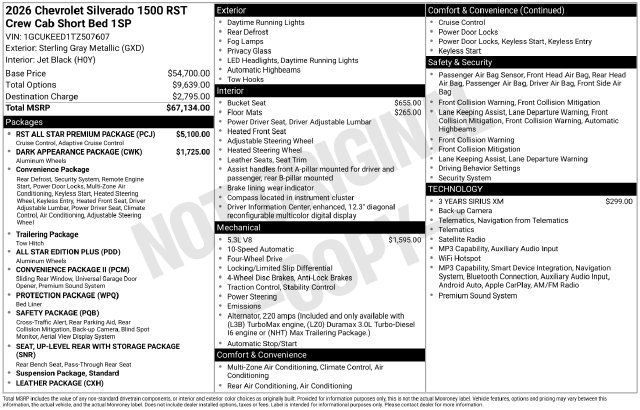 New 2026 Chevrolet Silverado 1500 RST w/ RST All Star Premium Package AWD/4WD image 32