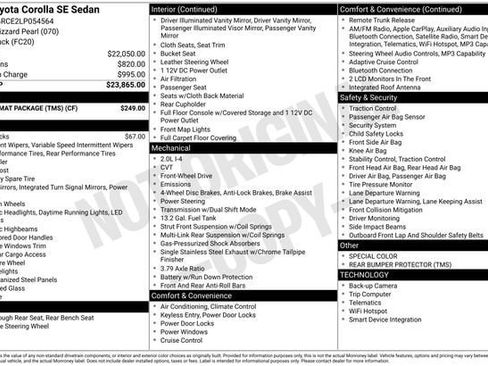 Used 2020 Toyota Corolla SE w/ Carpet Mat Package (TMS) FWD image 30