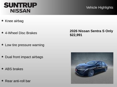 Used 2026 Nissan Sentra S w/ Floor Mat Package FWD image 23