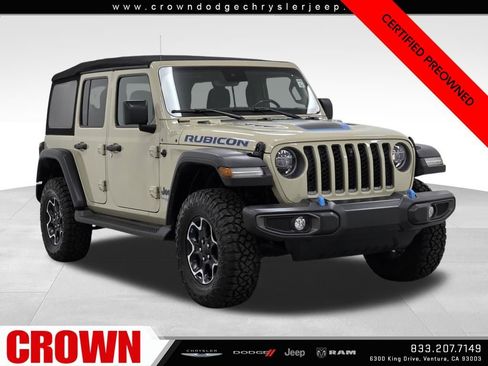 Certified 2022 Jeep Wrangler Unlimited Rubicon 4xe w/ Safety Group image 1