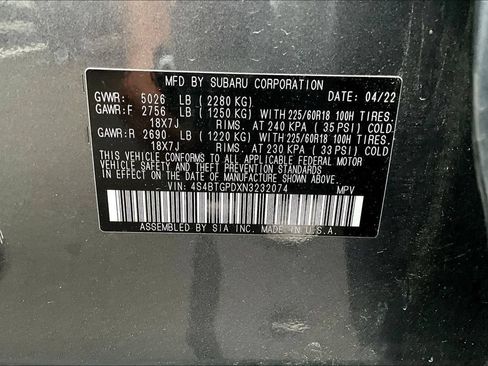 Used 2022 Subaru Outback Touring XT w/ Popular Package #2 AWD/4WD image 17