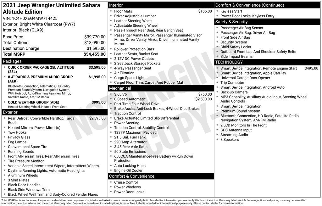 Certified 2021 Jeep Wrangler Unlimited Sahara AWD/4WD image 7