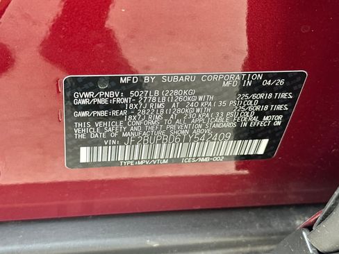 New 2026 Subaru Outback Premium AWD/4WD image 34