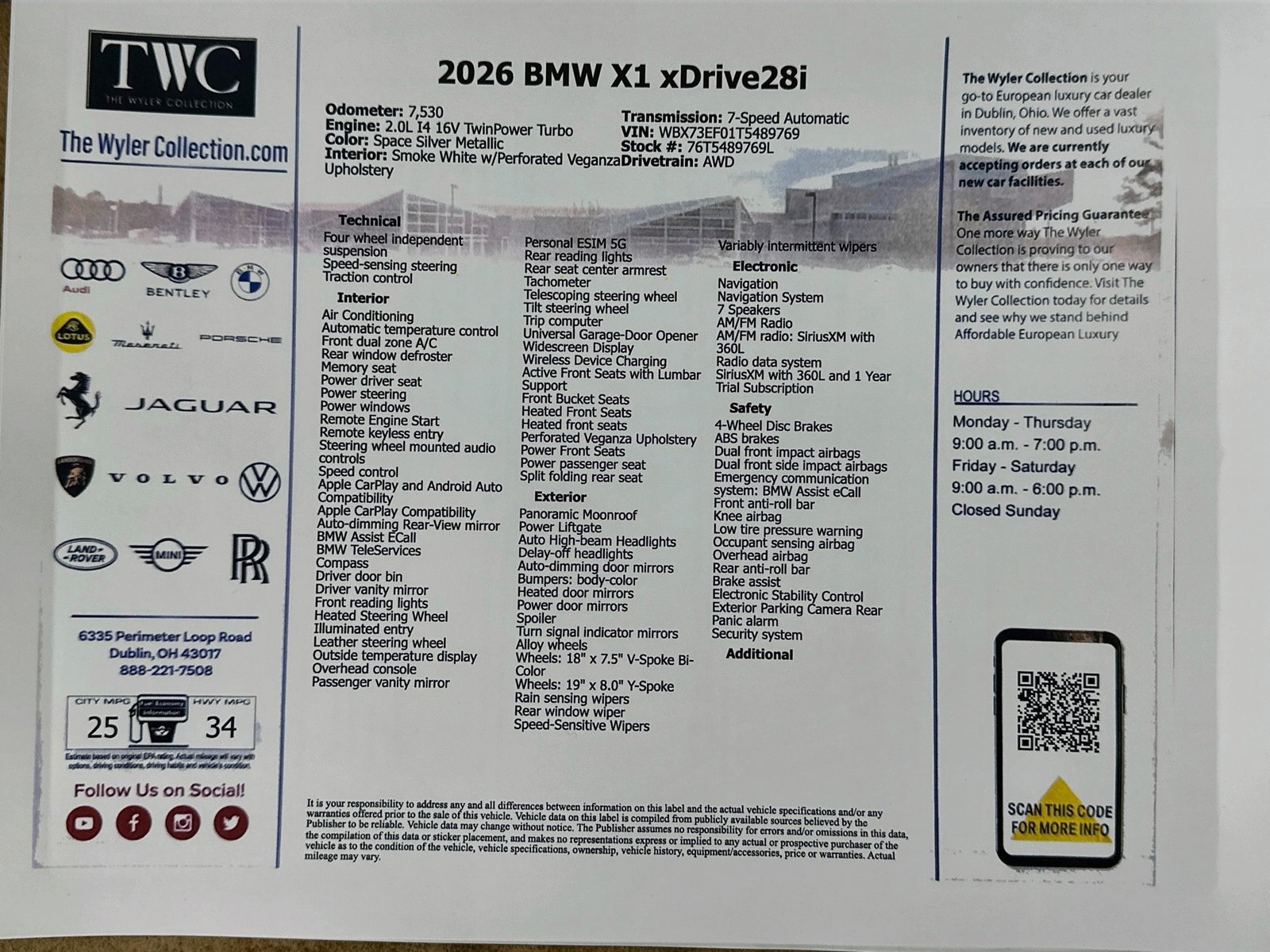 Used 2026 BMW X1 xDrive28i w/ Convenience Package AWD/4WD image 46