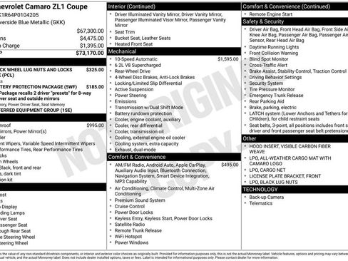 Used 2023 Chevrolet Camaro ZL1 RWD image 7