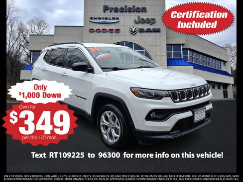 Used 2024 Jeep Compass Latitude AWD/4WD image 1