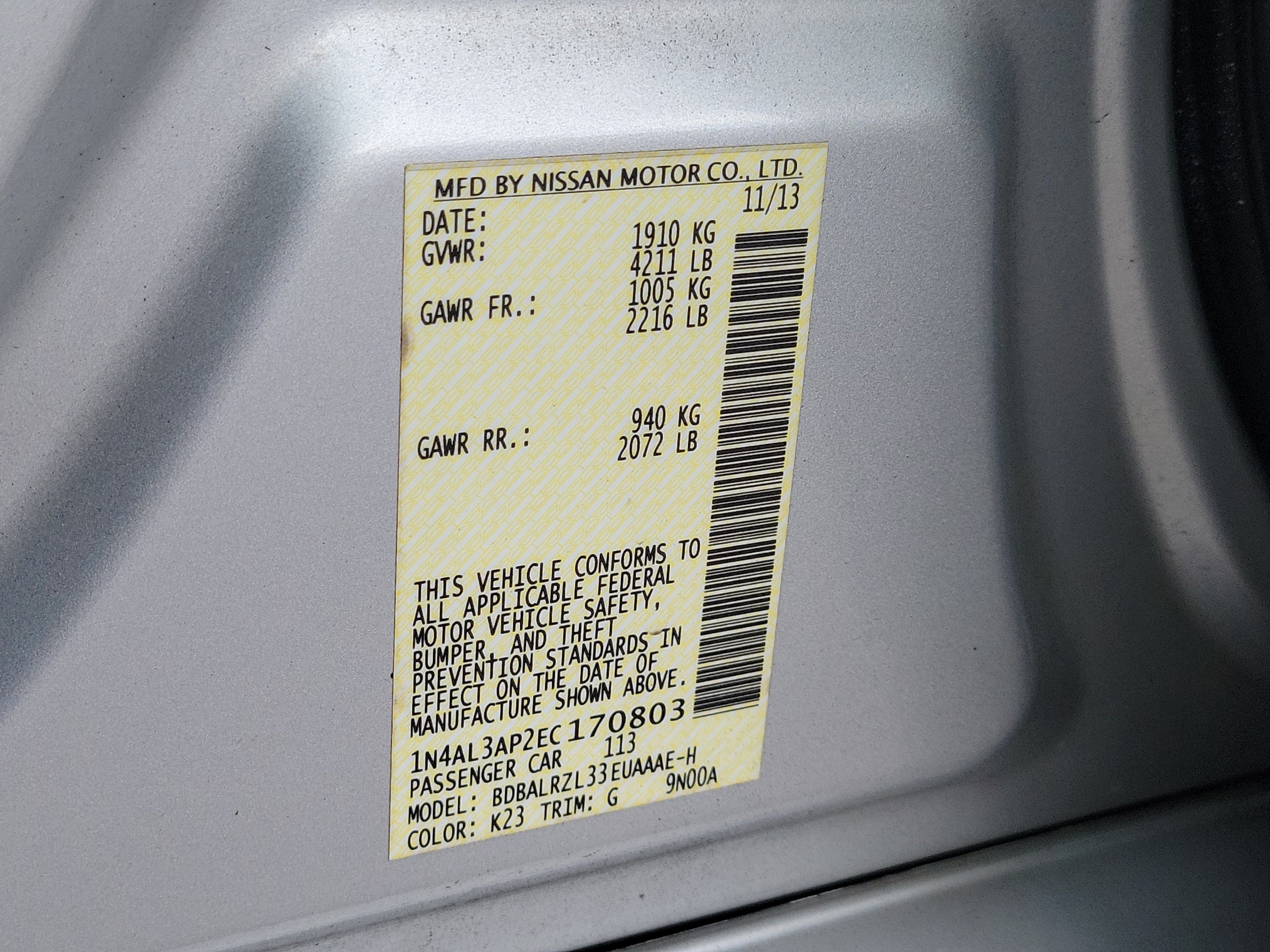 Used 2014 Nissan Altima 2.5 S w/ Display Audio Package FWD image 30
