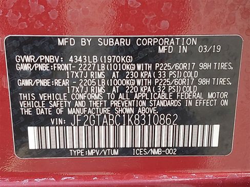 Used 2019 Subaru Crosstrek 2.0i w/ Eyesight System image 35