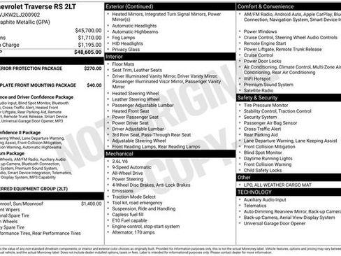 Certified 2020 Chevrolet Traverse RS AWD/4WD image 37