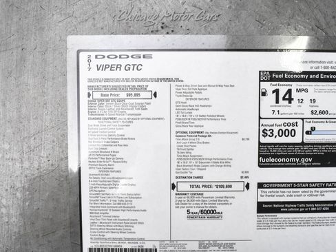 Used 2017 Dodge Viper GTC w/ Time Attack Group 2.0 image 53