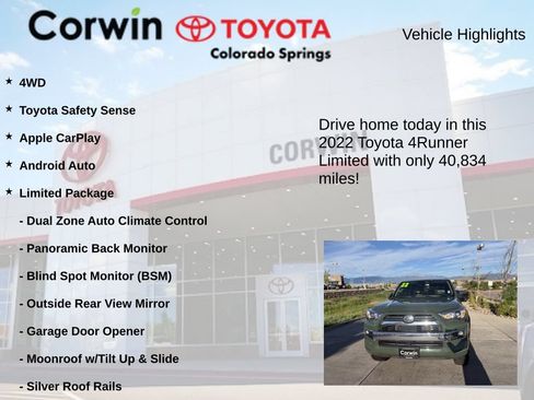 Used 2022 Toyota 4Runner Limited AWD/4WD image 7