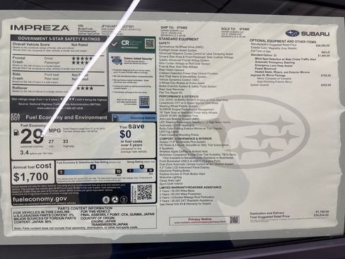 New 2026 Subaru Impreza 2.0i Sport image 26