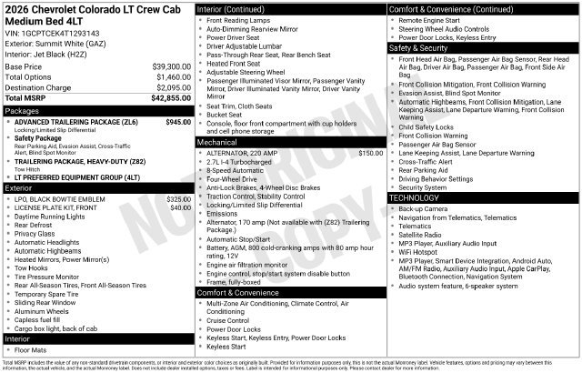 New 2026 Chevrolet Colorado LT w/ Advanced Trailering Package AWD/4WD image 25