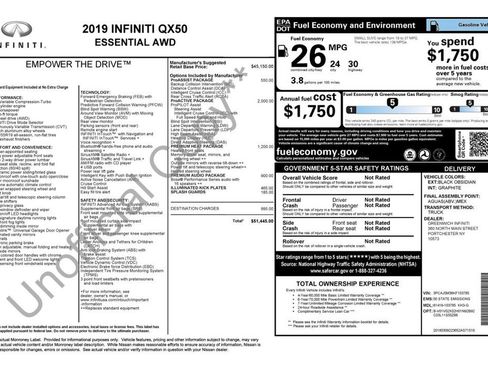 Used 2019 INFINITI QX50 Essential w/ Proactive Package AWD/4WD image 3