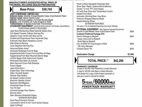 Used 2022 Jeep Cherokee Limited w/ Mopar Interior Package AWD/4WD image 6