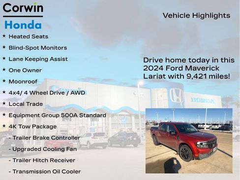 Used 2024 Ford Maverick Lariat w/ Black Appearance Package image 11