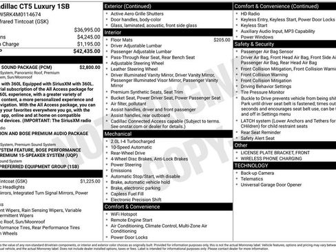 Used 2021 Cadillac CT5 Luxury w/ Sun And Sound Package RWD image 44