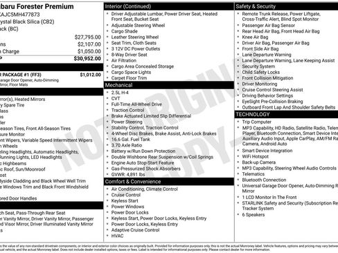 Used 2021 Subaru Forester Premium w/ Popular Package #1 AWD/4WD image 15
